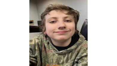 Missing 14-year-old boy Brody Small, described as 4'11", 100 lbs, with hazel eyes and wavy blonde hair, wearing black pants and a yellow shirt. Last seen August 2, 2025, in Sault Ste. Marie, Ontario.