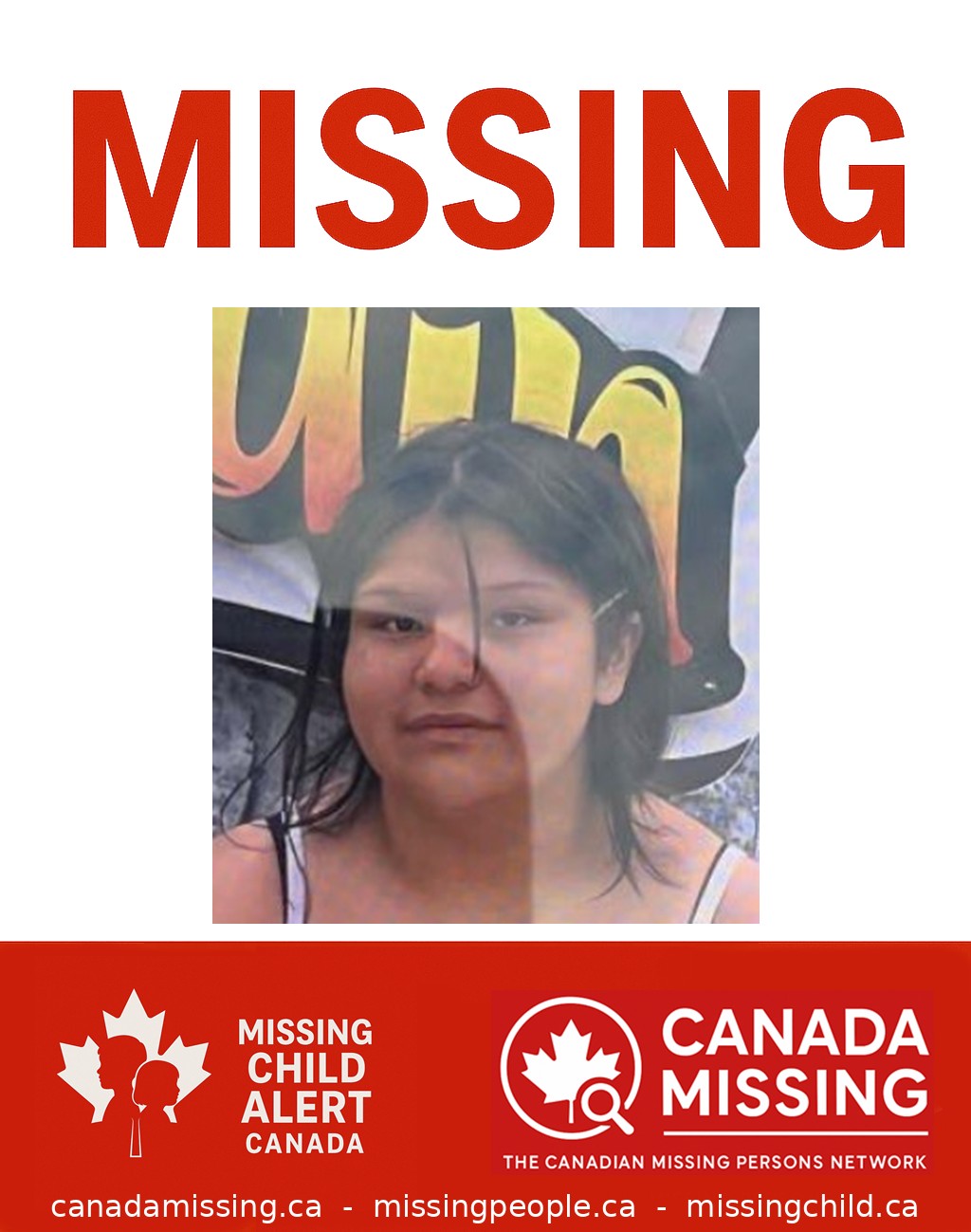 Photo of missing girl Kyli Tuesday, age 14, from Moncton, New Brunswick.
