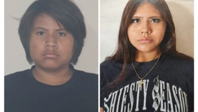 Photos of missing girls Shavon Small Eyes, age 12, and Chanting Small Eyes, age 14, from Lethbridge, Alberta.