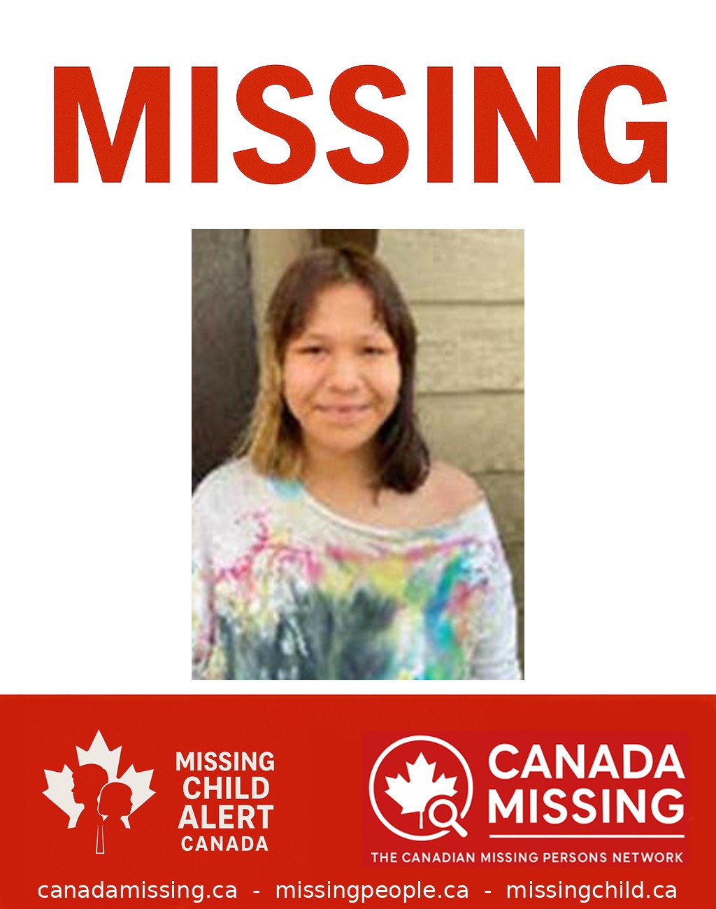 Photo of missing girl Chloe Nelson, age 16, from Winnipeg, Manitoba.
