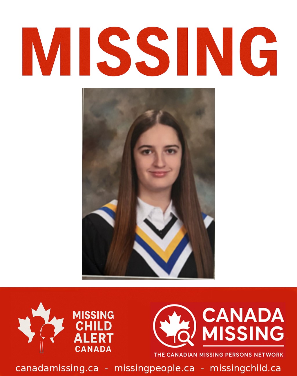 Photo of missing girl Ayva DiGiammatteo, 14, from Hamilton, Ontario.