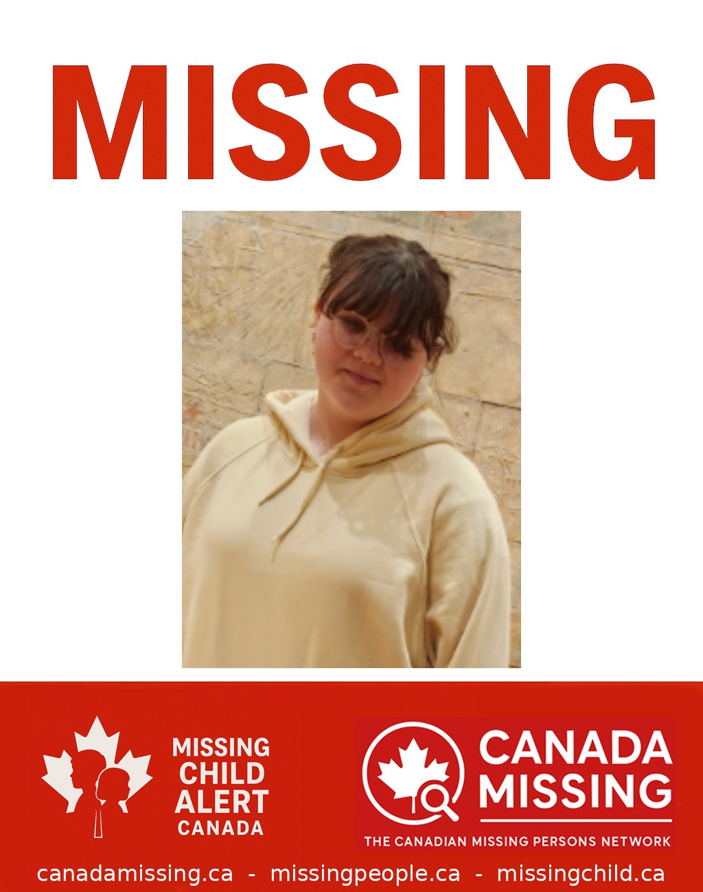 Photo of missing girl Selena, age 15, from Waterloo, ON.