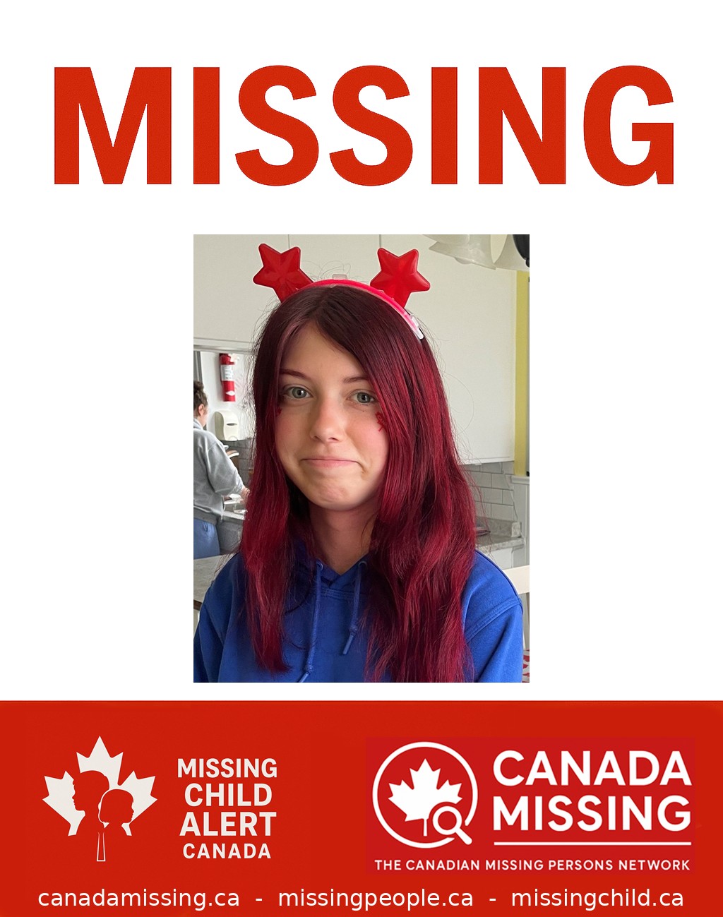 Photo of missing girl Bryanna Sabattis-Cameron, age 15, from Saint John, New Brunswick