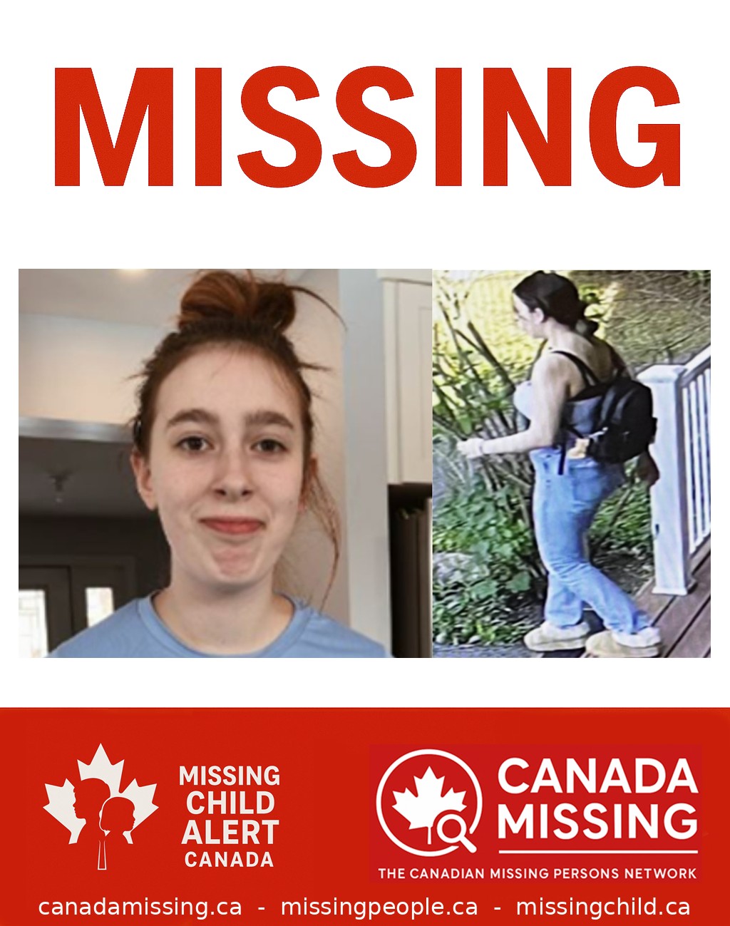 Photo of missing person Hope Newell, age 15, from Ottawa