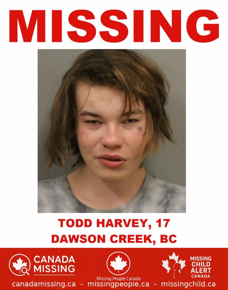 MISSING TEEN IN DAWSON CREEK, BRITISH COLUMBIA – TODD HARVEY, 17 – LAST ...